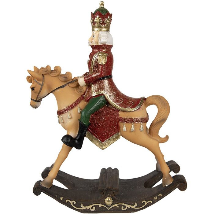 Clayre & Eef 6PR3910 Decoration Rocking Horse Brown Red 22x9x29 cm Polyresin