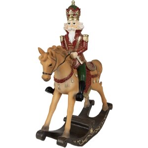 Clayre & Eef 6PR3910 Decoration Rocking Horse Brown Red 22x9x29 cm Polyresin