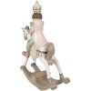 Clayre & Eef 6PR3911 Decoration Rocking Horse White, Pink 22x9x29 cm