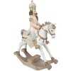 Clayre & Eef 6PR3911 Decoration Rocking Horse White, Pink 22x9x29 cm