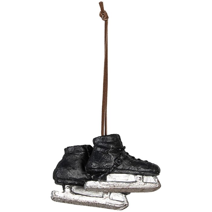 Clayre & Eef 6PR3916 Hanger Skates Black, Silver coloured 10x4x6 cm