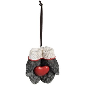 Clayre & Eef 6PR3917 Hanging Mittens Grey 8x5x9 cm