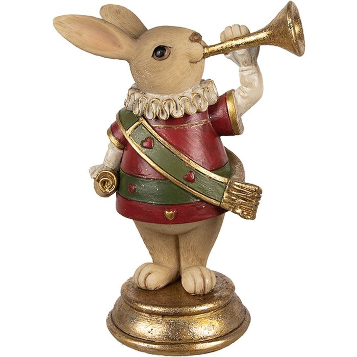 Clayre & Eef 6PR3928 Decorative Rabbit Brown Gold-coloured Red 11x7x14 cm