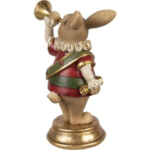 Clayre & Eef 6PR3928 Decorative Rabbit Brown Gold-coloured Red 11x7x14 cm