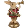 Clayre & Eef 6PR3928 Decorative Rabbit Brown Gold-coloured Red 11x7x14 cm