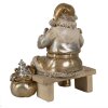 Clayre & Eef Christmas Decoration Statue Father Christmas Gold Coloured 15x11x17 cm