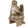 Clayre & Eef Christmas Decoration Statue Father Christmas Gold Coloured 15x11x17 cm