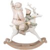 Clayre & Eef 6PR3939 Christmas Decoration Statue Father Christmas Pink 21x8x23 cm