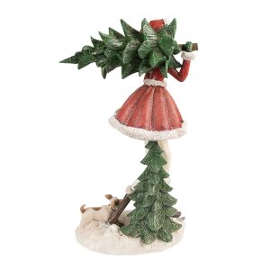 Clayre & Eef 6PR3942 Decoration Girl Red Green 25x17x43 cm