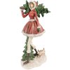 Clayre & Eef 6PR3942 Decoration Girl Red Green 25x17x43 cm