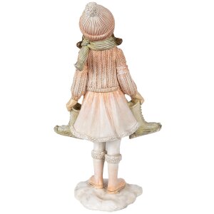 Clayre & Eef 6PR3945 Decoration Girl Pink White 13x9x21 cm