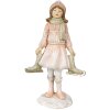 Clayre & Eef 6PR3945 Decoration Girl Pink White 13x9x21 cm