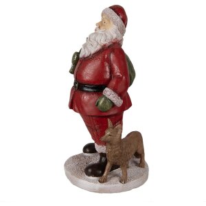 Clayre & Eef 6PR3946 Christmas Decoration Statue Father Christmas Red 16x14x26 cm