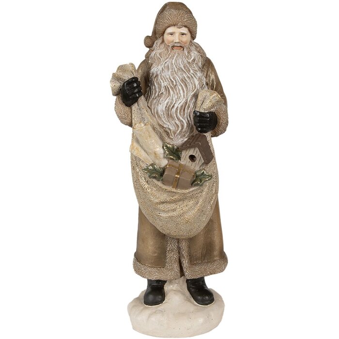 Clayre & Eef 6PR3952 Christmas Decoration Standing Picture Father Christmas 11x11x30 cm