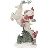 Clayre & Eef Christmas Decoration Statue Father Christmas Red White 19x10x33 cm