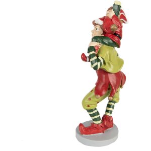 Clayre & Eef 6PR3972 Decoration Elf Red 12x9x19 cm Polyresin