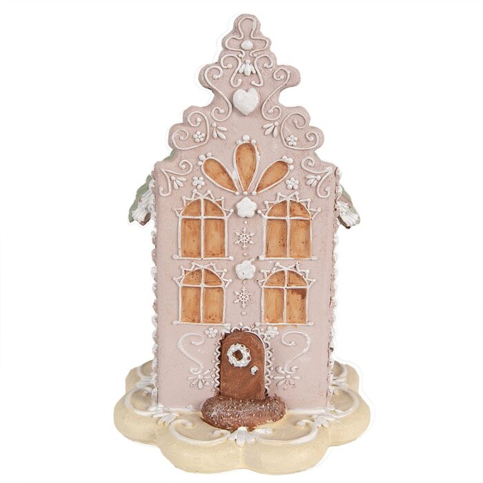 Clayre & Eef 6PR3976 Decoration House Pink 13x13x20 cm Polyresin