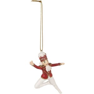 Clayre & Eef 6PR3981 Decorative Pendant Nutcracker Red White 8x2x11 cm