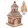 Clayre & Eef 6PR3983 Decoration House with LED Brown 14x14x25 cm- 3xAAA