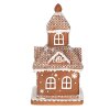 Clayre & Eef 6PR3983 Decoration House with LED Brown 14x14x25 cm- 3xAAA