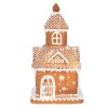 Clayre & Eef 6PR3983 Decoration House with LED Brown 14x14x25 cm- 3xAAA