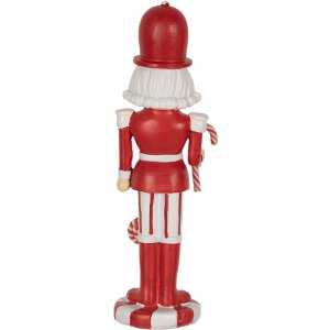 Clayre & Eef 6PR3984 Decoration Nutcracker Red White 7x7x23 cm