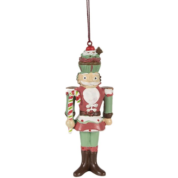 Clayre & Eef 6PR3997 Decorative Pendant Nutcracker Red White 5x3x12 cm