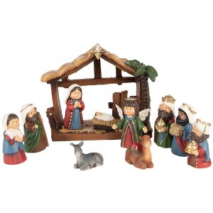 Clayre & Eef 6PR4893 Crib Figurines Red, Brown (Set...