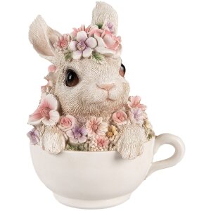 Clayre & Eef 6PR4895 Decorative Rabbit Grey Pink...