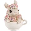 Clayre & Eef 6PR4895 Decorative Rabbit Grey Pink 13x10x15 cm