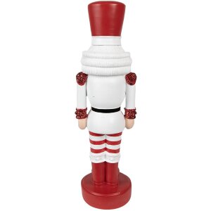 Clayre & Eef 6PR4898 Christmas Decoration Statue Nutcracker Red White 11x6x37 cm