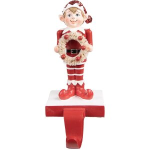 Clayre & Eef 6PR4900 Christmas Stocking Holder Elf...