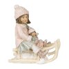 Clayre & Eef 6PR4911 Christmas Decoration Statue Child Pink 10x6x11 cm