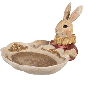 Clayre & Eef Decoration Rabbit with Bowl Gold...