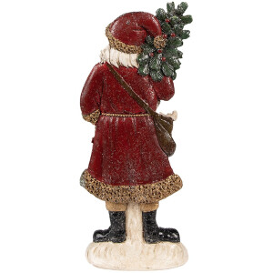 Clayre & Eef 6PR4925 Christmas Decoration Statue Father Christmas Red 9x4x23 cm