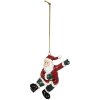 Clayre & Eef 6PR4927 Decoration Pendant Father Christmas Red 5x5x8 cm