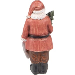 Clayre & Eef 6PR4933 Christmas Decoration Statue Father Christmas Red 17x13x40 cm