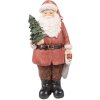 Clayre & Eef 6PR4933 Christmas Decoration Statue Father Christmas Red 17x13x40 cm