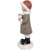 Clayre & Eef 6PR4949 Christmas Decoration Statue Child Grey, White 6x6x14 cm