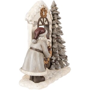 Clayre & Eef 6PR4950 Christmas Decoration Father Christmas LED White Red 22x10x23 cm