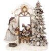 Clayre & Eef 6PR4950 Christmas Decoration Father Christmas LED White Red 22x10x23 cm