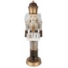 Christmas decoration statue nutcracker with calendar Grey, gold-coloured 7x7x22 cm