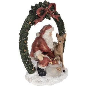 Christmas decorations Father Christmas with LED red, green 19x12x23 cm