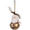 Clayre & Eef 6PR4968 Pendant Father Christmas Bell White, Gold-coloured Ø 5x8 cm