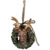 Clayre & Eef 6PR4969 Pendant jewellery reindeer green, brown 7x5x11 cm