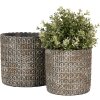 Clayre & Eef 6TE0494L Indoor Flower Pot Grey Ø 18x17 cm