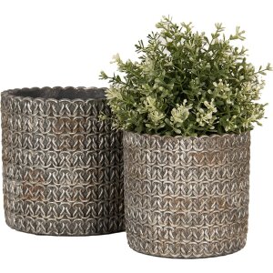 Clayre & Eef 6TE0494M Indoor Flower Pot Grey Ø...