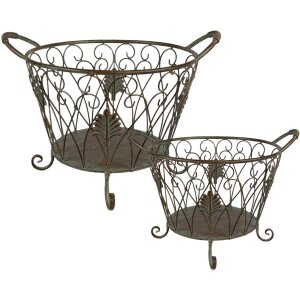 Clayre & Eef storage basket (set of 2) green, brown...