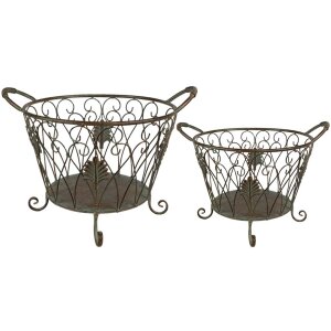 Clayre & Eef storage basket (set of 2) green, brown...