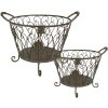 Clayre & Eef storage basket (set of 2) green, brown 41x33x29 - 35x28x24 cm